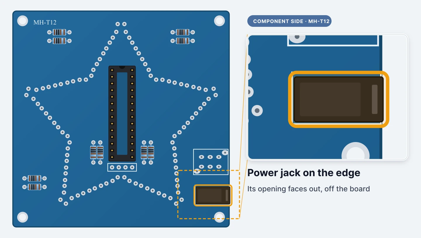 Fit the power jack