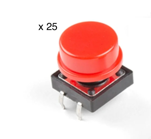 Tactile Button Red 25 pack | Little Bird Electronics