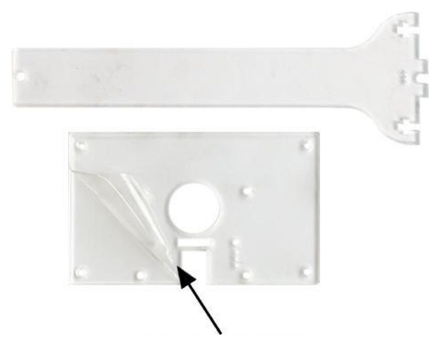 Peel the film off the acrylic parts