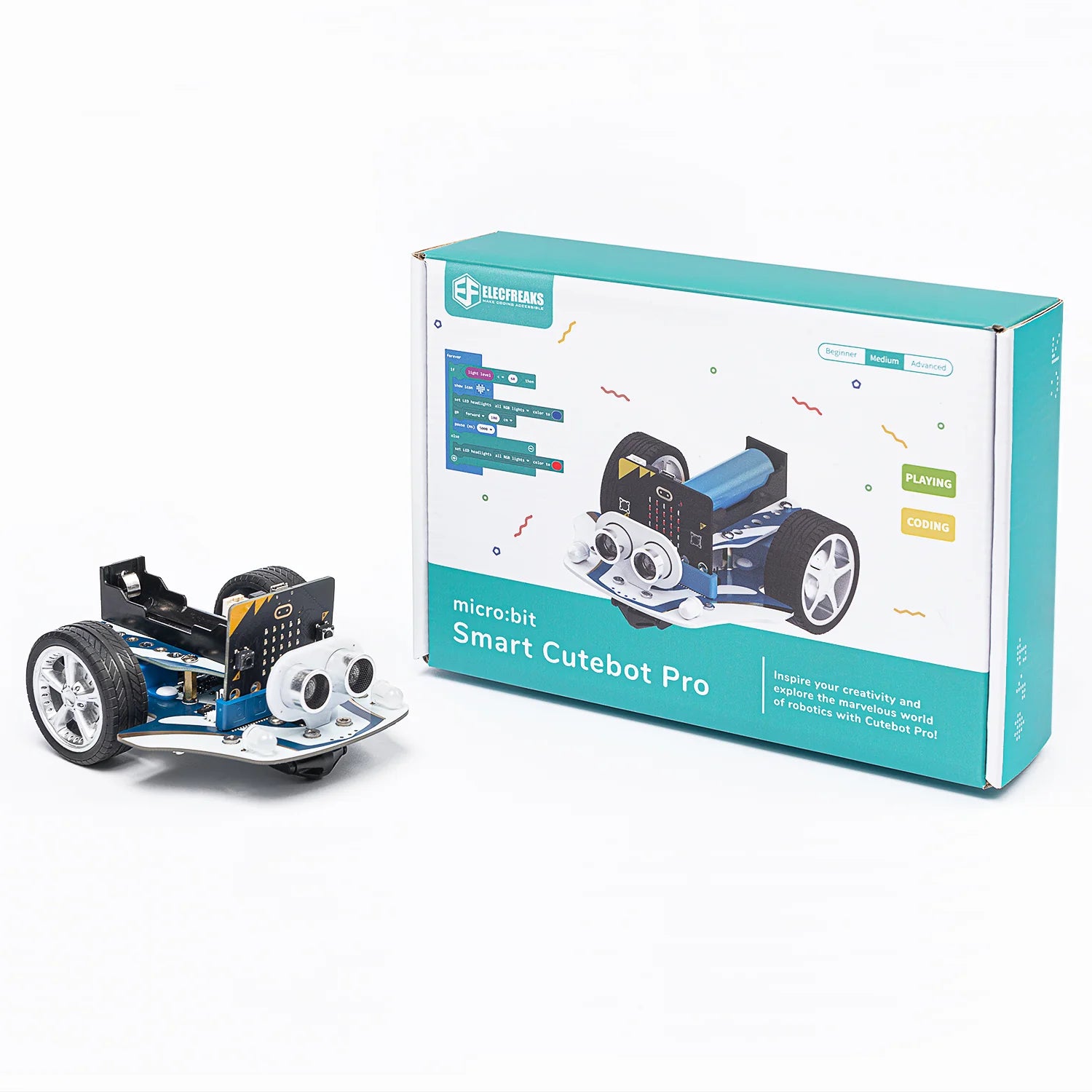 ELECFREAKS Smart Cutebot Pro V2, Programming Robot Car For micro:bit ...