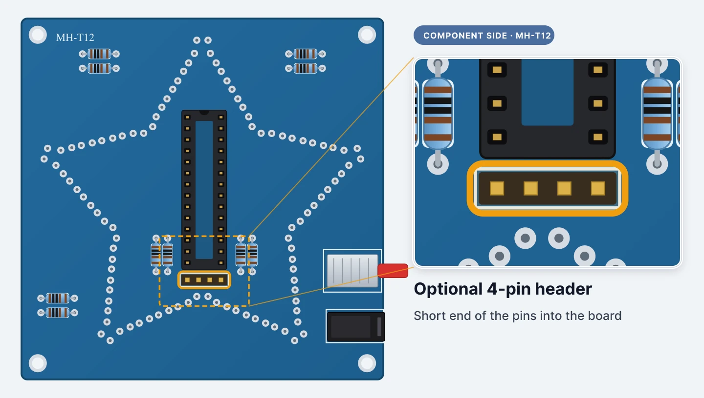 Optional: fit the 4-pin header